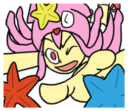 Rocket shark boy and Drill squid girl sticker #4317865