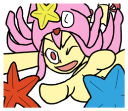 Rocket shark boy and Drill squid girl sticker #4317865