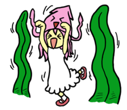 Rocket shark boy and Drill squid girl sticker #4317866