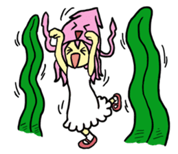 Rocket shark boy and Drill squid girl sticker #4317866