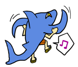 Rocket shark boy and Drill squid girl sticker #4317869