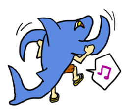Rocket shark boy and Drill squid girl sticker #4317869