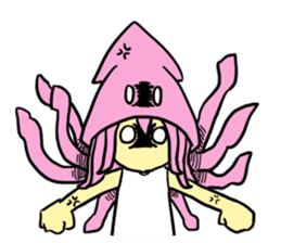 Rocket shark boy and Drill squid girl sticker #4317870