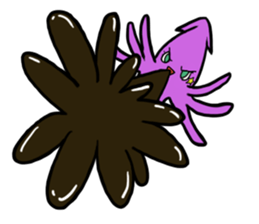 Rocket shark boy and Drill squid girl sticker #4317873