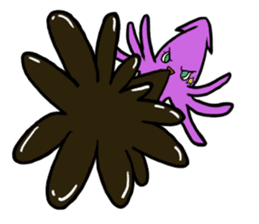 Rocket shark boy and Drill squid girl sticker #4317873