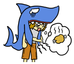 Rocket shark boy and Drill squid girl sticker #4317878
