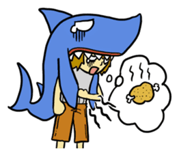 Rocket shark boy and Drill squid girl sticker #4317878