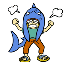 Rocket shark boy and Drill squid girl sticker #4317879