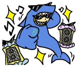 Rocket shark boy and Drill squid girl sticker #4317880