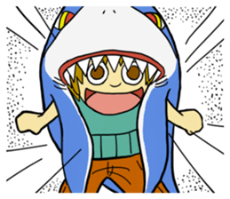 Rocket shark boy and Drill squid girl sticker #4317888