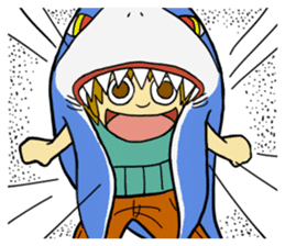 Rocket shark boy and Drill squid girl sticker #4317888