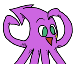 Rocket shark boy and Drill squid girl sticker #4317889