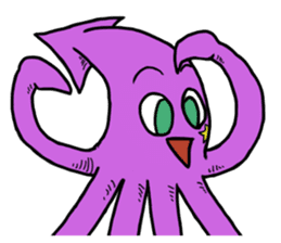 Rocket shark boy and Drill squid girl sticker #4317889