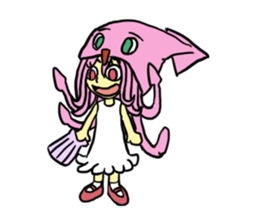 Rocket shark boy and Drill squid girl sticker #4317890