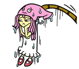 Rocket shark boy and Drill squid girl sticker #4317891