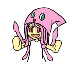 Rocket shark boy and Drill squid girl sticker #4317892