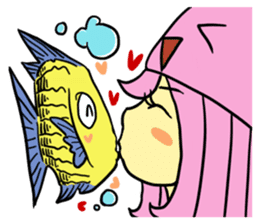 Rocket shark boy and Drill squid girl sticker #4317894