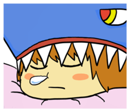 Rocket shark boy and Drill squid girl sticker #4317898