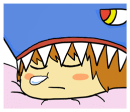 Rocket shark boy and Drill squid girl sticker #4317898