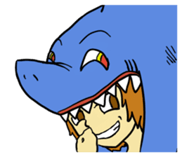 Rocket shark boy and Drill squid girl sticker #4317899