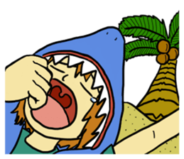 Rocket shark boy and Drill squid girl sticker #4317900