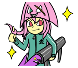 Rocket shark boy and Drill squid girl sticker #4317901