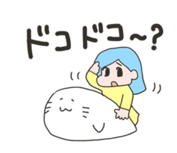 Girl on a seal sticker #4320348