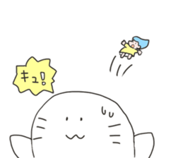 Girl on a seal sticker #4320356