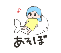 Girl on a seal sticker #4320374