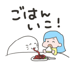 Girl on a seal sticker #4320375