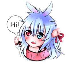 Little rabbit & her dragon friend. sticker #4320384