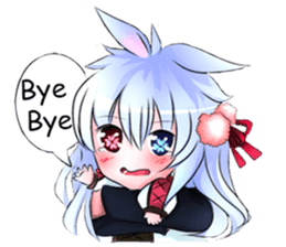 Little rabbit & her dragon friend. sticker #4320385