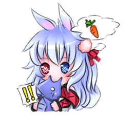 Little rabbit & her dragon friend. sticker #4320395