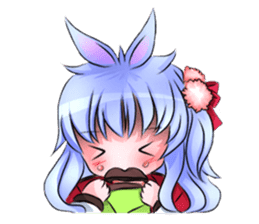 Little rabbit & her dragon friend. sticker #4320397