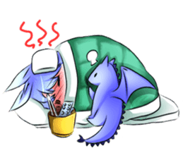 Little rabbit & her dragon friend. sticker #4320398