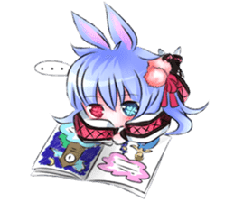 Little rabbit & her dragon friend. sticker #4320400