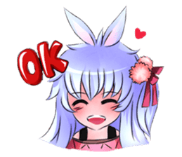 Little rabbit & her dragon friend. sticker #4320402