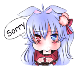 Little rabbit & her dragon friend. sticker #4320405