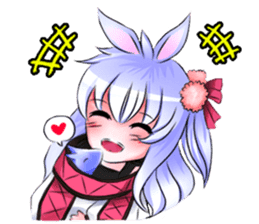 Little rabbit & her dragon friend. sticker #4320408