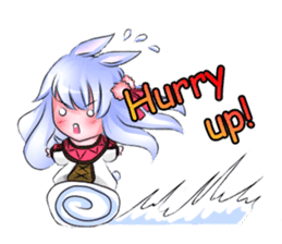 Little rabbit & her dragon friend. sticker #4320411