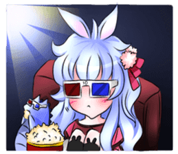 Little rabbit & her dragon friend. sticker #4320413