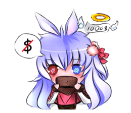 Little rabbit & her dragon friend. sticker #4320417