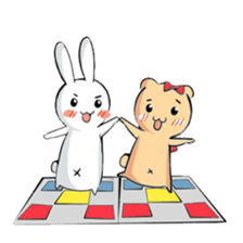Dancing rabbit and friend sticker #4321461