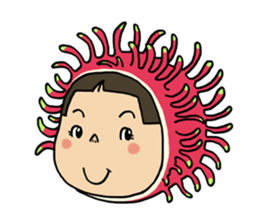 Japanese girl YUKO-chan in Thai Fruits sticker #4322280