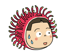 Japanese girl YUKO-chan in Thai Fruits sticker #4322281