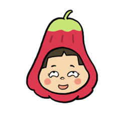 Japanese girl YUKO-chan in Thai Fruits sticker #4322284