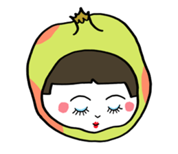 Japanese girl YUKO-chan in Thai Fruits sticker #4322296