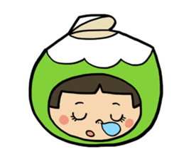 Japanese girl YUKO-chan in Thai Fruits sticker #4322303