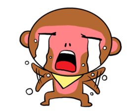 Yellow scarf monkey sticker #4323155