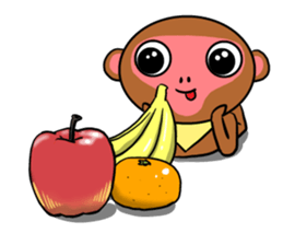 Yellow scarf monkey sticker #4323173